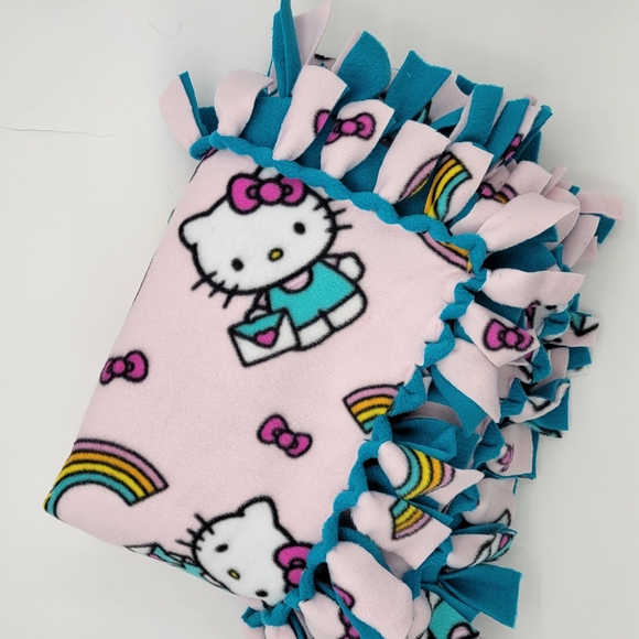 Kids Hello Kitty Rainbow Fleece Print blanket No Sew Blanket 58 x 68.